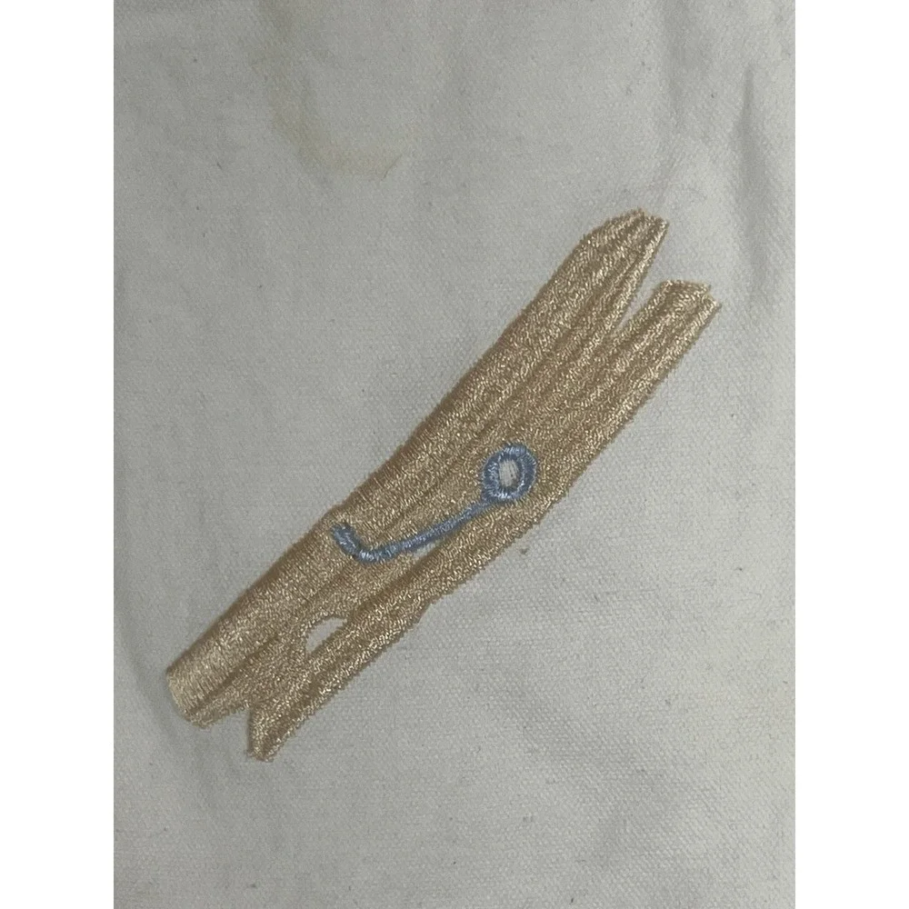 Whitmor Clothespin Bag Vintage Embroidered Cottagecore Farmhouse Laundry